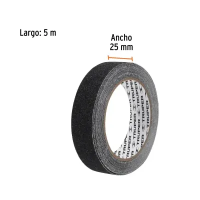 Cinta Antiderrapante Para Pisos De 5 M X 2.5 Cm Con Adhesivo Truper