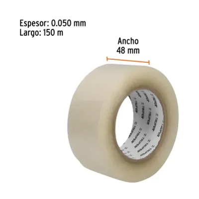Cinta Ancha Transparente Profesional De 150 Metros Y 48 Mm Truper