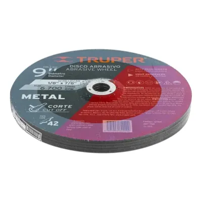 Disco Para Corte De Metal De 9", 3.2 Mm, 6.650 Rpm Truper