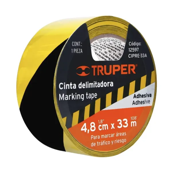 Cinta De Marcación De 33 Mt X 48 Mm Para Delimitar Zonas Truper (CIPRE-33A - 12597)