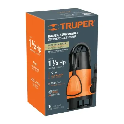 Bomba Sumergible De 1.1/2 Hp Para Agua Sucia Y Limpia Truper