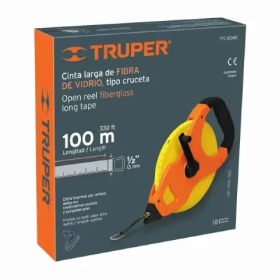 Cinta Métrica O Decámetro De 100 Metros En Fibra De Vidrio Truper