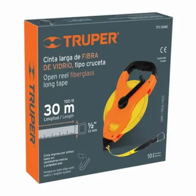 Cinta Métrica O Decámetro De 30 Metros En Fibra De Vidrio Truper