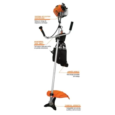 Guadañadora Gasolina 3 Hp 17' Truper 1.3 L/h Hilo Cuchilla