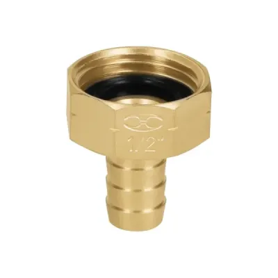 Acople Roscado De Latón Sólido De 3/4" Hembra, Espiga 1/2" Truper