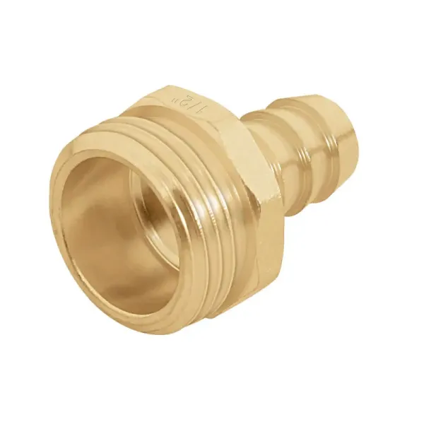 Acople Roscado De Latón Sólido De 3/4" Macho, Espiga 1/2" Truper (CM-1/2B - 12702)