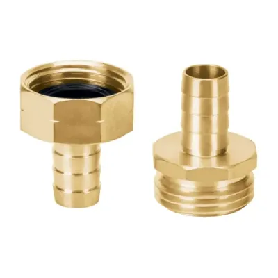 Juego De Acoples Roscados De Latón 3/4", Espiga 1/2" Truper