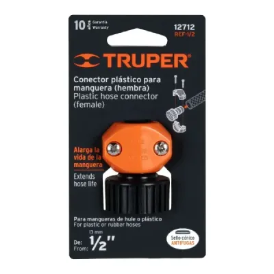Acople De Abs Para Manguera De 1/2", Hembra Truper