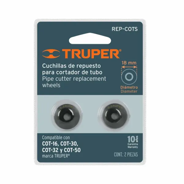 2 Cuchillas Para Cortador De Tubo Truper Cot-16-30-32-50 (REP-COTS - 12862)