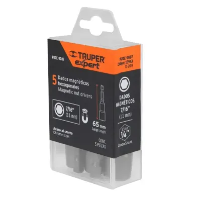 Set De 5 Copas Magnéticas 7/16", Zanco 1/4" Truper