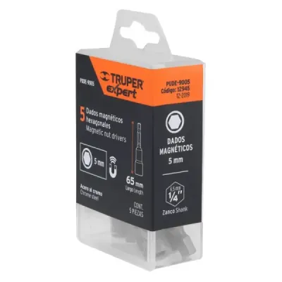 Set De 5 Copas Magnéticas 5 Mm, Zanco 1/4" Largo 2" Truper