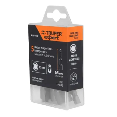 Set De 5 Copas Magnéticas 10 Mm, Zanco 1/4" Largo 2" Truper