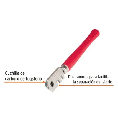 Cortavidrio De 13 Cm Con 6 Cuchilla 4.5 Mm, Uso Profesional Truper
