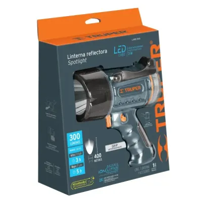Linterna Recargable De Emergencia 350 M, Ip67, 300 Lumenes Truper