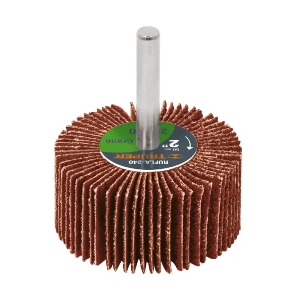 Rueda Flap De 2" Con Zanco De 1/4" Y Grano 60 Truper (RUFLA-260 - 13037)