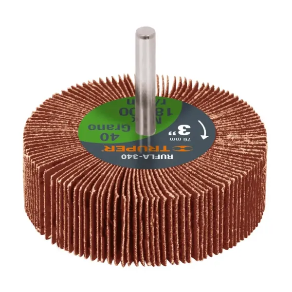 Rueda Flap De 3" Con Zanco De 1/4" Y Grano 40 Truper (RUFLA-340 - 13040)