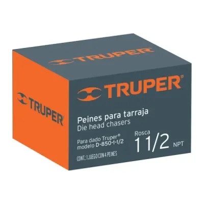 Juego De 4 Peines Para Tarraja De 1.1/2", Rosca 11.1/2 Npt Truper