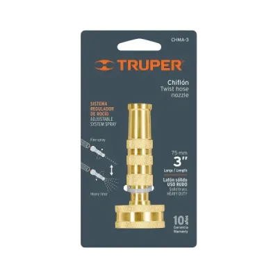Boquilla De Latón De 8 Cm Para Manguera, Rosca 3/4" Truper