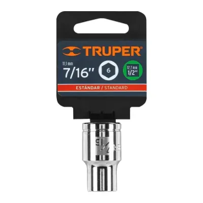 Copa Estándar 7/16" De 6 Puntas, Cuadrante De 1/2" Truper