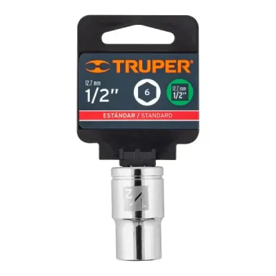 Copa Estándar 1/2" De 6 Puntas, Cuadrante De 1/2" Truper