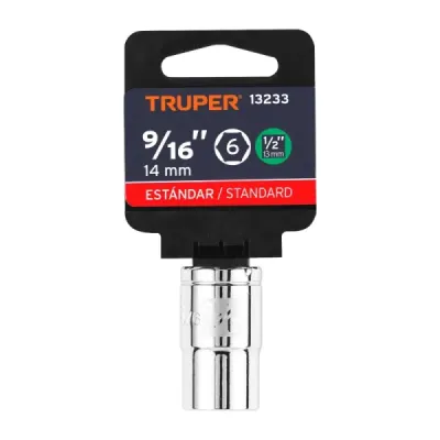 Copa Estándar 9/16" De 6 Puntas, Cuadrante De 1/2" Truper
