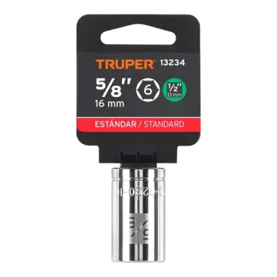 Copa Estándar 5/8" De 6 Puntas, Cuadrante De 1/2" Truper