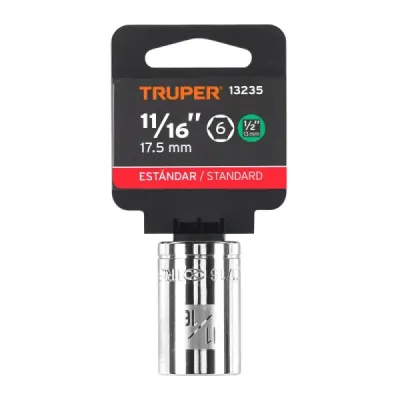 Copa Estándar 11/16" De 6 Puntas, Cuadrante De 1/2" Truper
