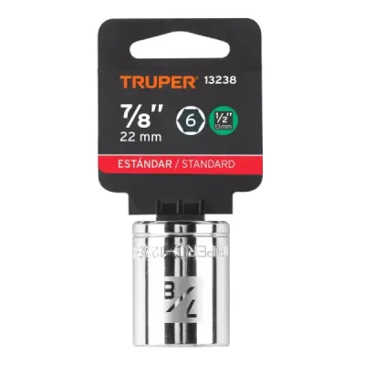 Copa Estándar 7/8" De 6 Puntas, Cuadrante De 1/2" Truper