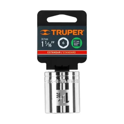 Copa Estándar 1.1/16" De 6 Puntas, Cuadrante De 1/2" Truper