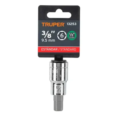 Copa Estándar De Punta Bristol 3/8", Cuadrante De 1/2" Truper