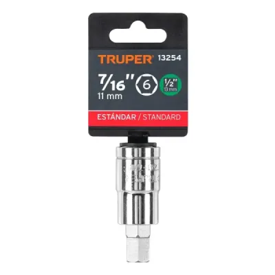 Copa Estándar De Punta Bristol 7/16", Cuadrante De 1/2" Truper