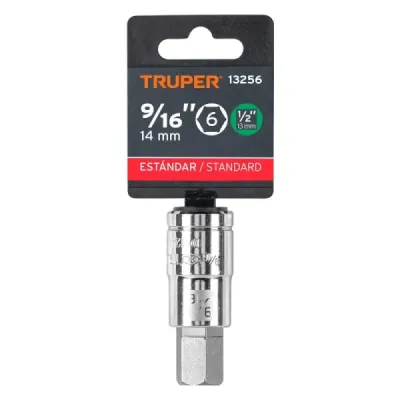 Copa Estándar De Punta Bristol 9/16", Cuadrante De 1/2" Truper