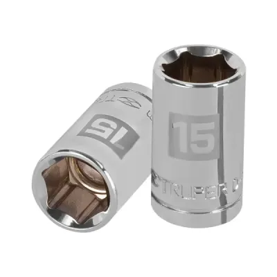 Copa Estándar 15 Mm De 6 Puntas, Cuadrante De 1/2" Truper