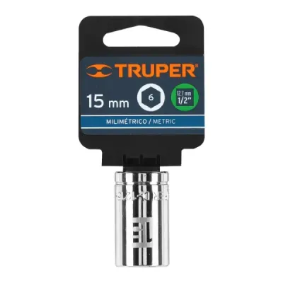 Copa Estándar 15 Mm De 6 Puntas, Cuadrante De 1/2" Truper