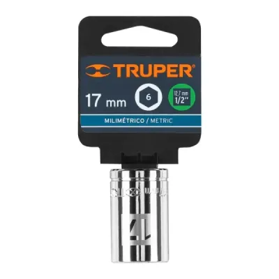 Copa Estándar 17 Mm De 6 Puntas, Cuadrante De 1/2" Truper