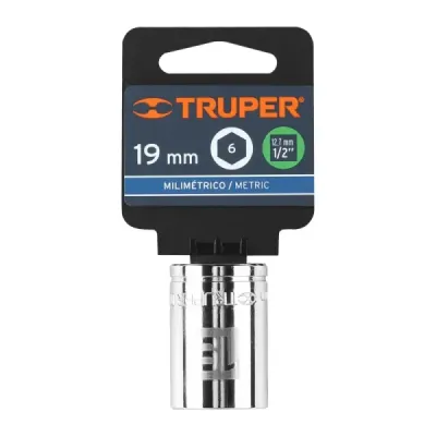 Copa Estándar 19 Mm De 6 Puntas, Cuadrante De 1/2" Truper