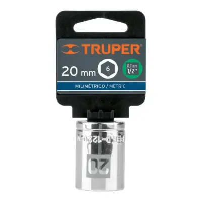 Copa Estándar 20 Mm De 6 Puntas, Cuadrante De 1/2" Truper