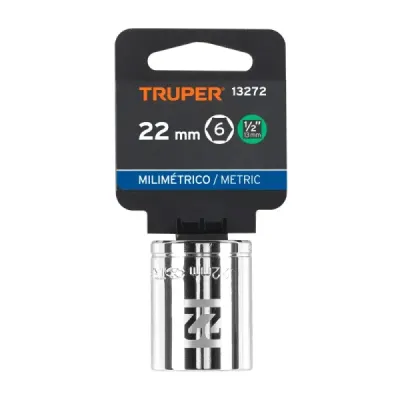 Copa Estándar 22 Mm De 6 Puntas, Cuadrante De 1/2" Truper