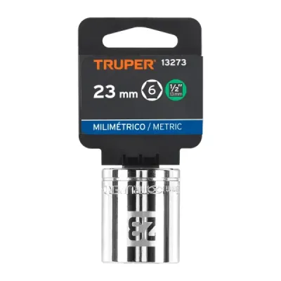 Copa Estándar 23 Mm De 6 Puntas, Cuadrante De 1/2" Truper
