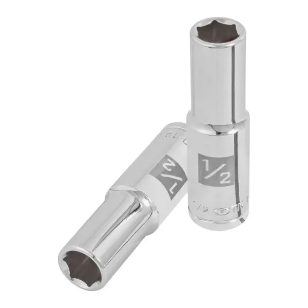 Copa Estándar Larga 1/2" De 6 Puntas, Cuadrante De 1/2" Truper (D-1216-HL - 13325)