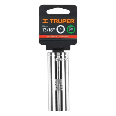 Copa Estándar Para Bujías 13/16", 6 Puntas, Cuadrante 1/2" Truper