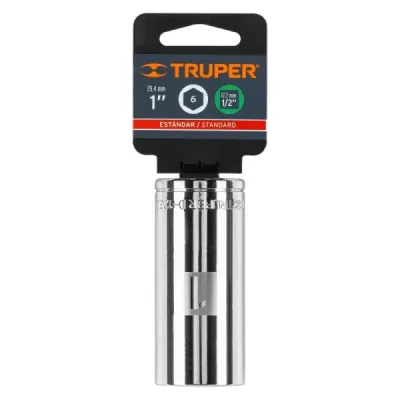 Copa Estándar Para Bujías 1", 6 Puntas, Cuadrante 1/2" Truper