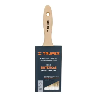 Brocha De 3" Con Cerdas Sintéticas Y Mango De Madera Truper