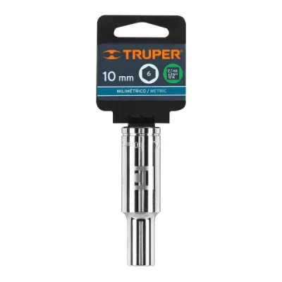 Copa Estándar Larga 10 Mm De 6 Puntas, Cuadrante De 1/2" Truper