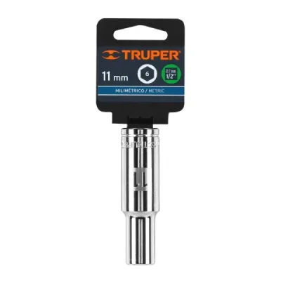 Copa Estándar Larga 11 Mm De 6 Puntas, Cuadrante De 1/2" Truper