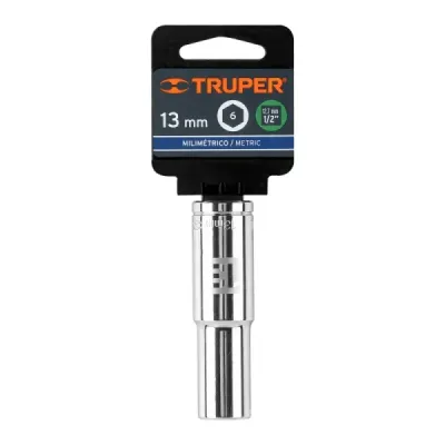 Copa Estándar Larga 13 Mm De 6 Puntas, Cuadrante De 1/2" Truper