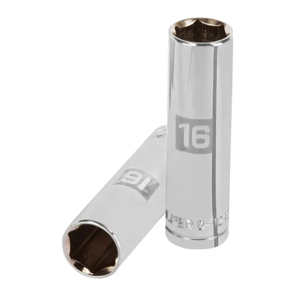 Copa Estándar Larga 16 Mm De 6 Puntas, Cuadrante De 1/2" Truper (D-1216-ML - 13356)