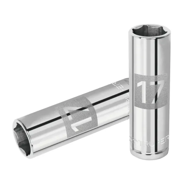 Copa Estándar Larga 17 Mm De 6 Puntas, Cuadrante De 1/2" Truper (D-1217-ML - 13357)