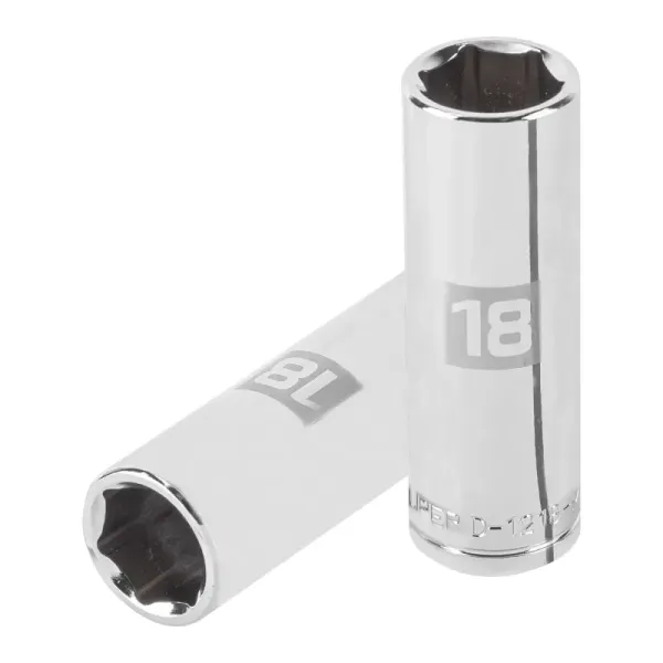 Copa Estándar Larga 18 Mm De 6 Puntas, Cuadrante De 1/2" Truper (D-1218-ML - 13358)