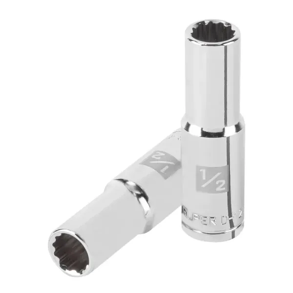 Copa Estándar Larga 1/2" De 12 Puntas, Cuadrante De 1/2" Truper (D-1216-EL - 13360)